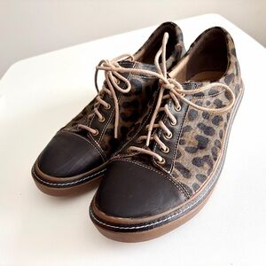 Spring Step L’Artiste Leopard Calf Hair - Lace Up Oxfords - Size 41